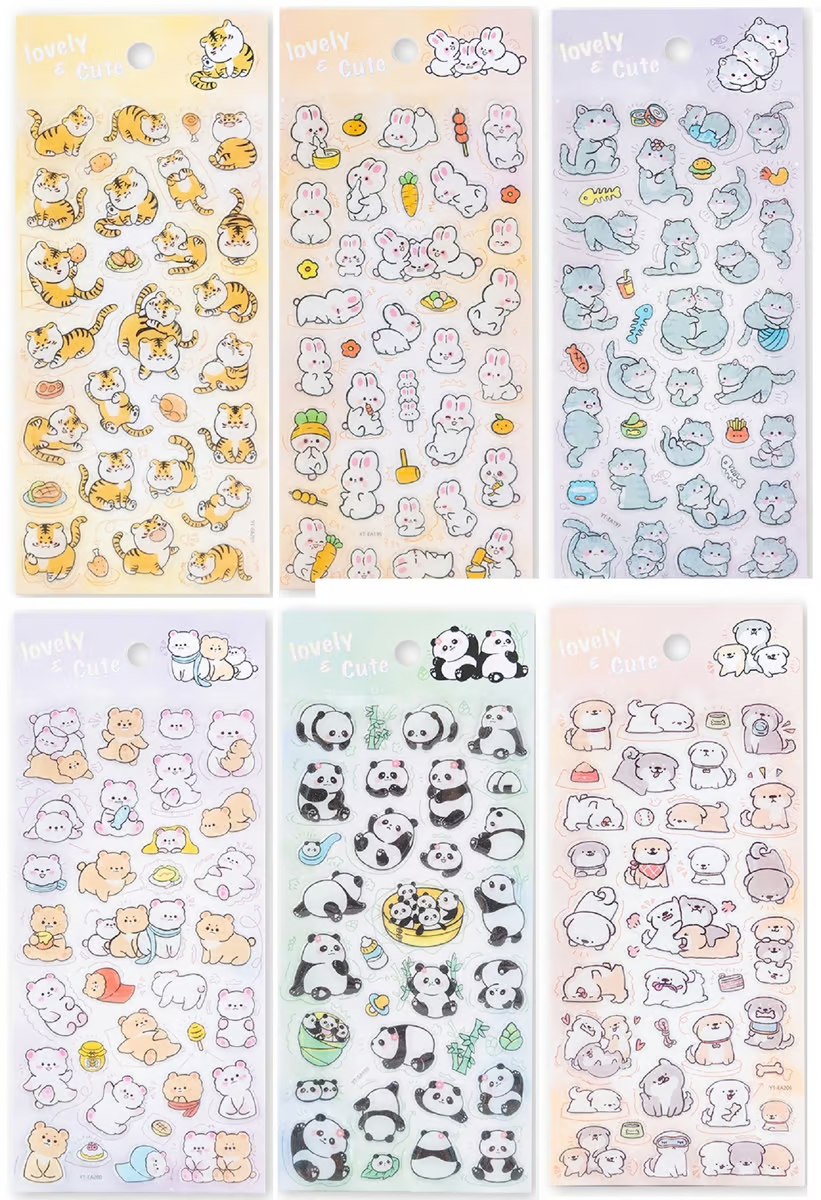 Kawaii Animals Sticker Sheet