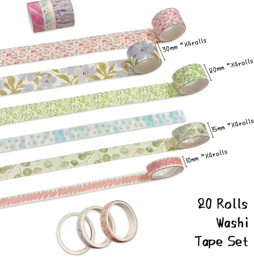 Washi Tape Set of 20 Rolls