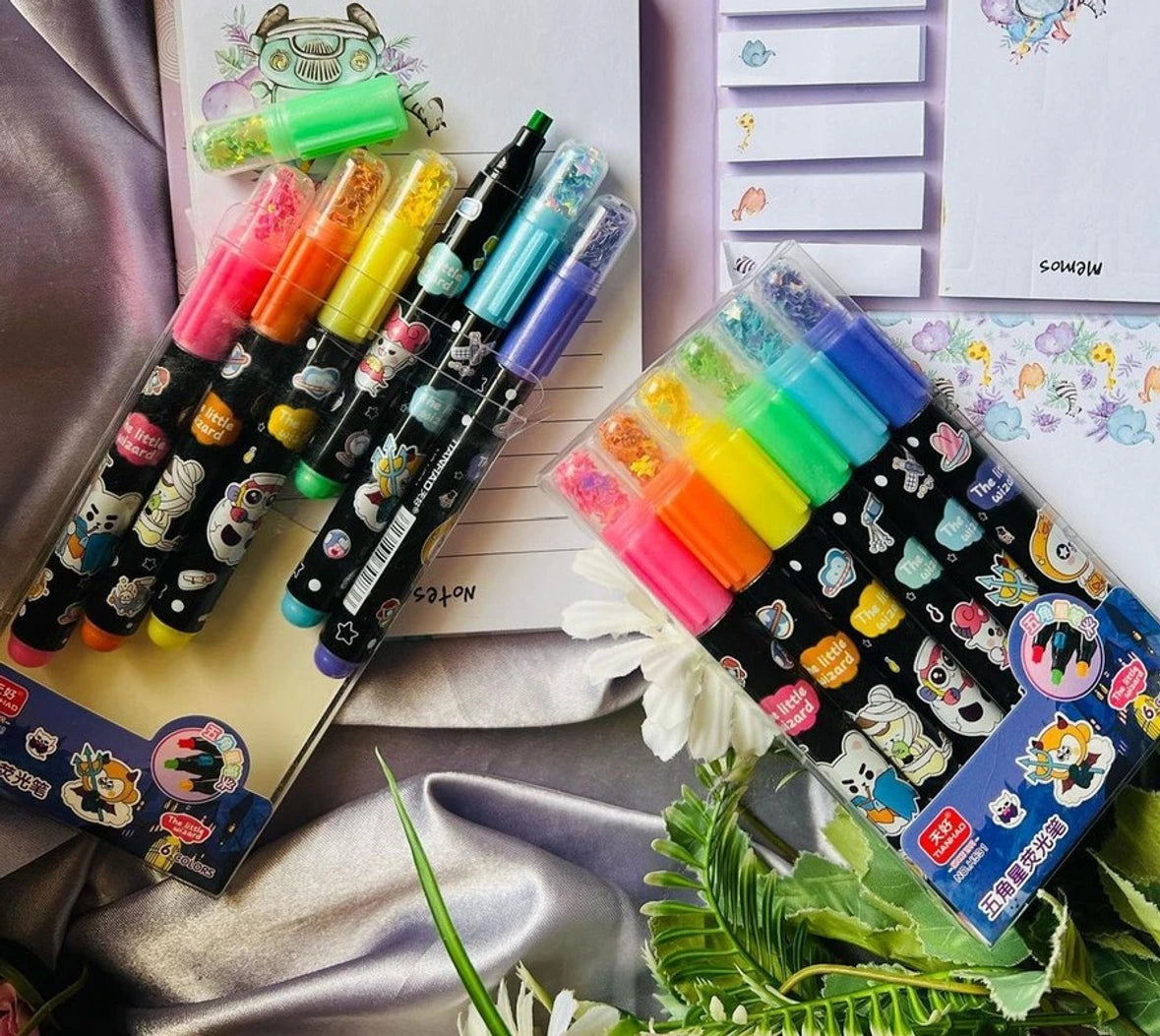 Star Highlighter Pen Set of 6 Pens