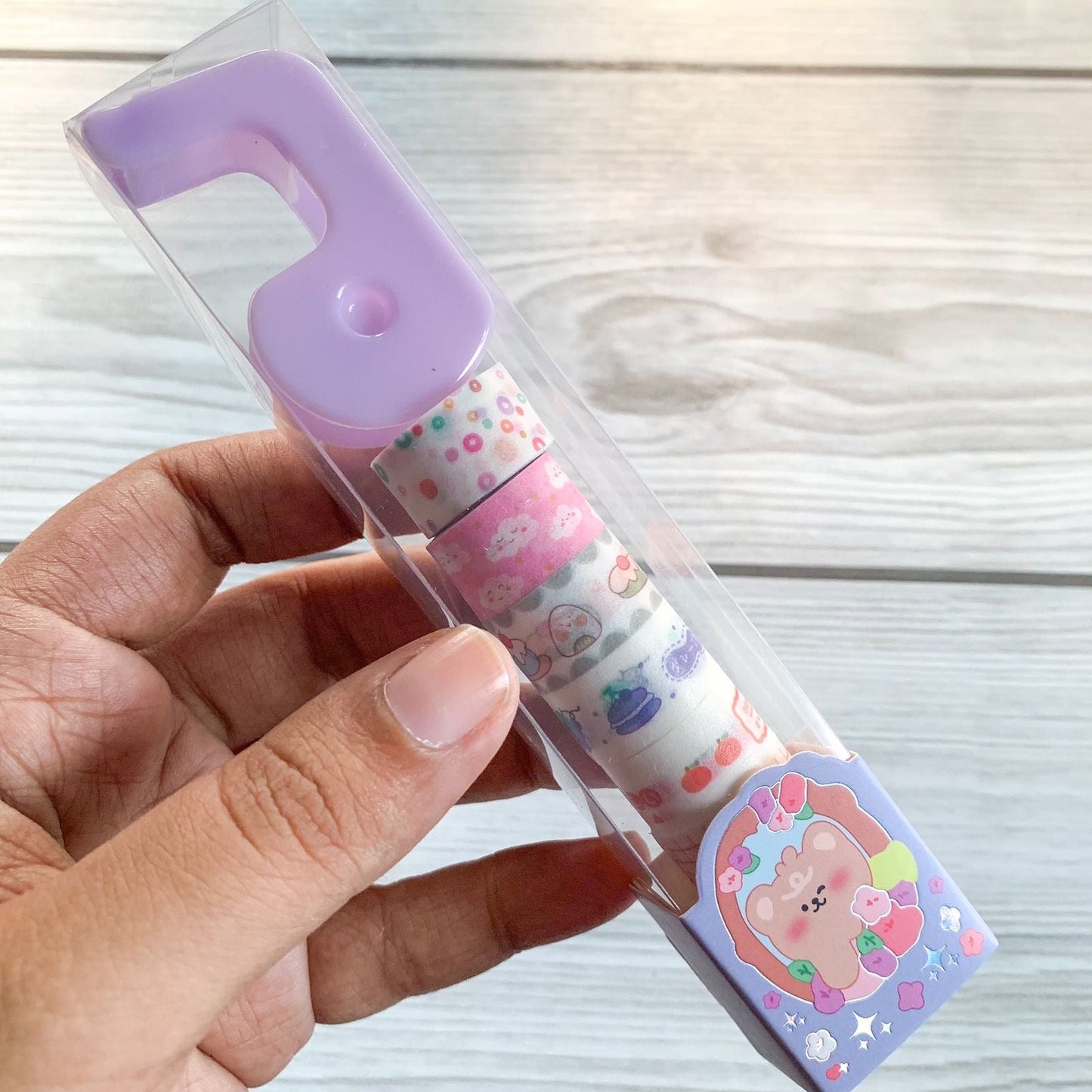 Kawaii Mini Washi Tape Rolls + Tape Dispenser