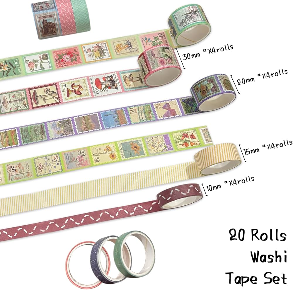 Washi Tape Set of 20 Rolls