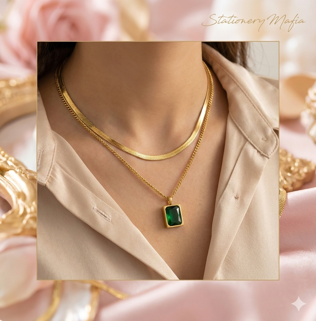 Emerald Muse Layered Necklace