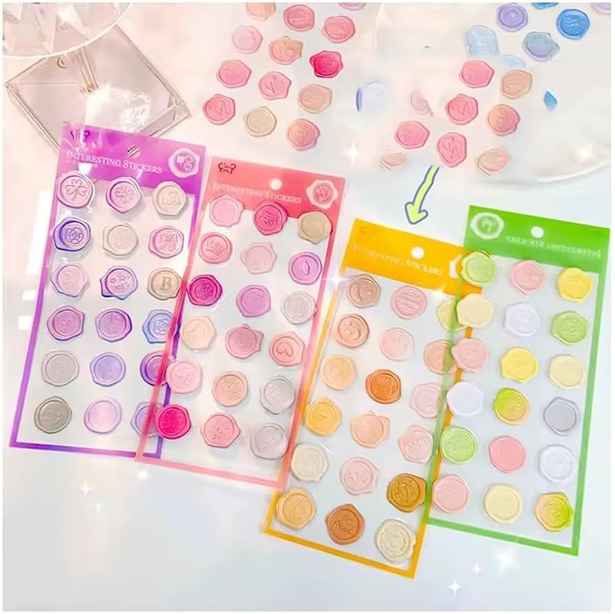 Wax Seal Sticker Sheet – Metallic Elegance