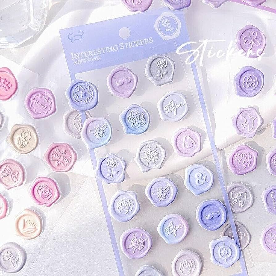 Wax Seal Sticker Sheet – Metallic Elegance