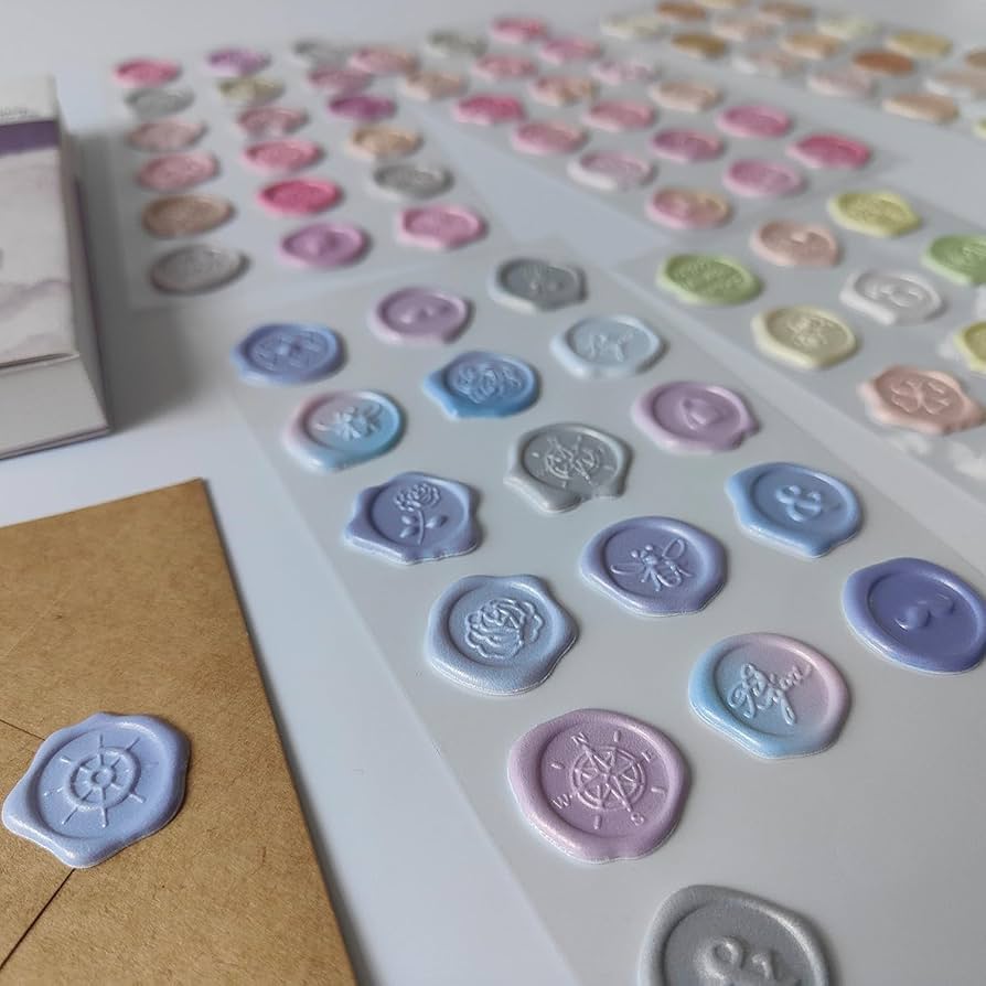 Wax Seal Sticker Sheet – Metallic Elegance