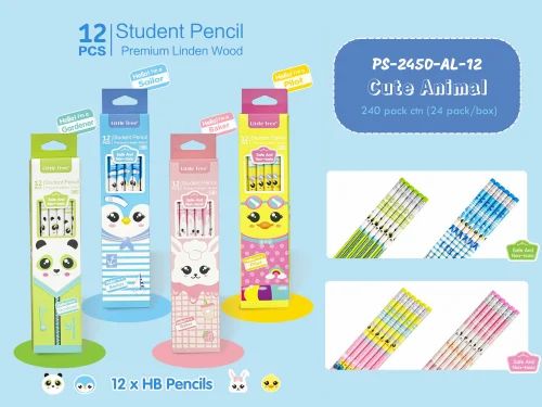 Kawaii Animal Profession Pencil Set of 12 Pencils